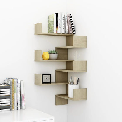 807230 vidaXL Wall Corner Shelves 2 pcs Sonoma Oak 40x40x50 cm Engineered Wood