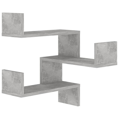 807231 vidaXL Wall Corner Shelf Concrete Grey 40x40x50 cm Engineered Wood