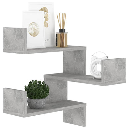 807231 vidaXL Wall Corner Shelf Concrete Grey 40x40x50 cm Engineered Wood