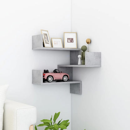 807231 vidaXL Wall Corner Shelf Concrete Grey 40x40x50 cm Engineered Wood