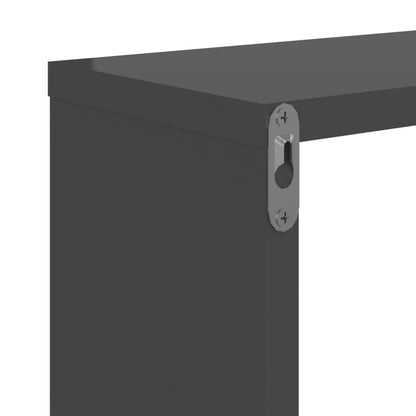 Wall Shelf 2 pcs High Gloss Grey 50x15x50 cm Engineered Wood