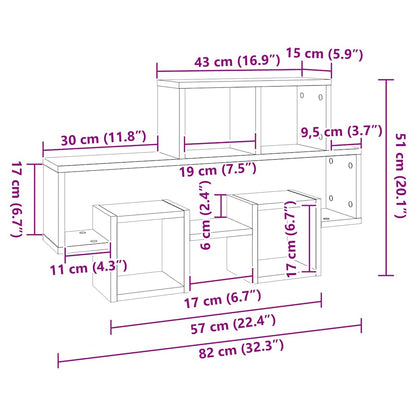 Car-shaped Wall Shelf White 82x15x51 cm Engineered Wood