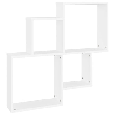 Wall Cube Shelf White 80x15x78.5 cm Engineered Wood