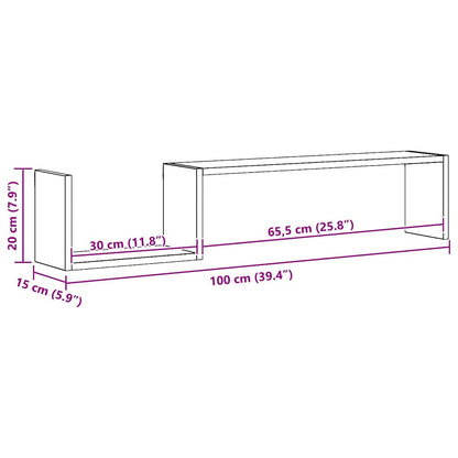 Wall Shelf 2 pcs Sonoma Oak 100x15x20 cm Engineered Wood