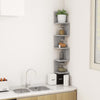 Wall Corner Shelf Concrete Grey 20x20x127.5 cm Engineered Wood