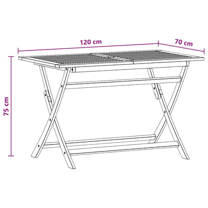 Folding Garden Table 120x70x75 cm Solid Eucalyptus Wood