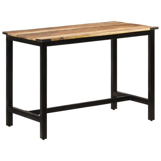 Dining Table Mango Wood Brown and Black Solid Mango Wood Medium