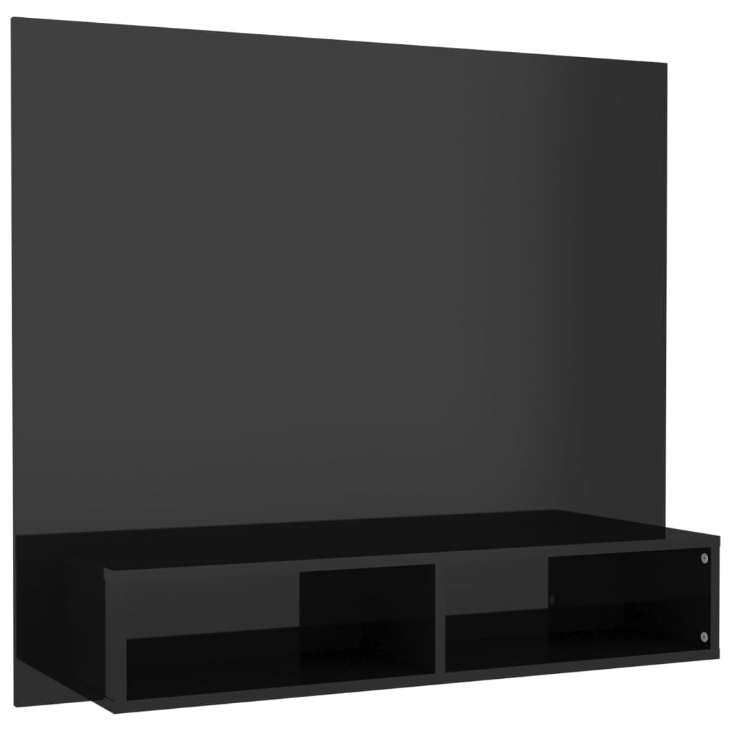 Wall TV Cabinet High Gloss Black 102x23.5x90 cm Engineered Wood