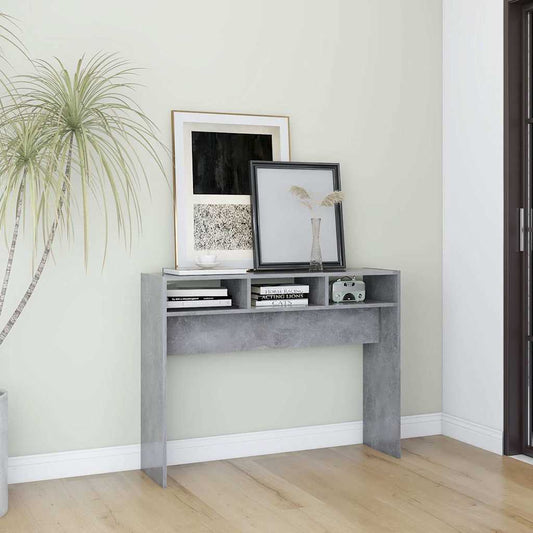808309 vidaXL Console Table Concrete Grey 105x30x80 cm Engineered Wood