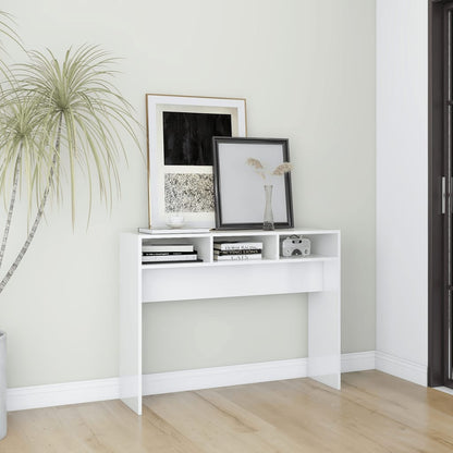 808311 vidaXL Console Table High Gloss White 105x30x80 cm Engineered Wood