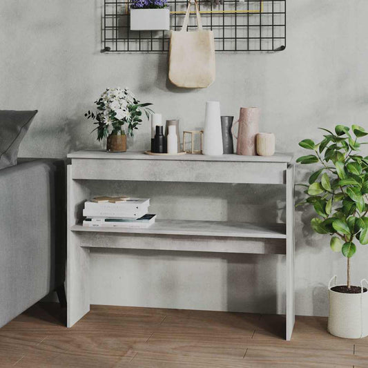 808327 vidaXL Console Table Concrete Grey 102x30x80 cm Engineered Wood