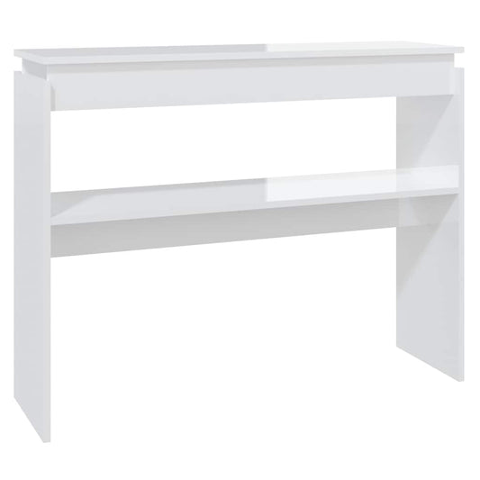 808329 vidaXL Console Table High Gloss White 102x30x80 cm Engineered Wood