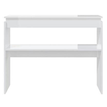 808329 vidaXL Console Table High Gloss White 102x30x80 cm Engineered Wood