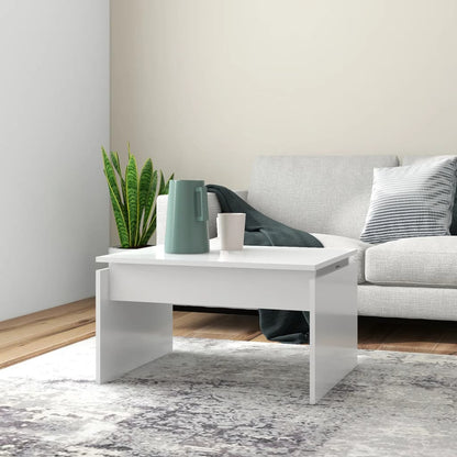 Coffee Table White 68x50x38 cm Engineered Wood