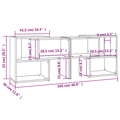 TV Cabinet High Gloss White 104x30x52 cm Engineered Wood