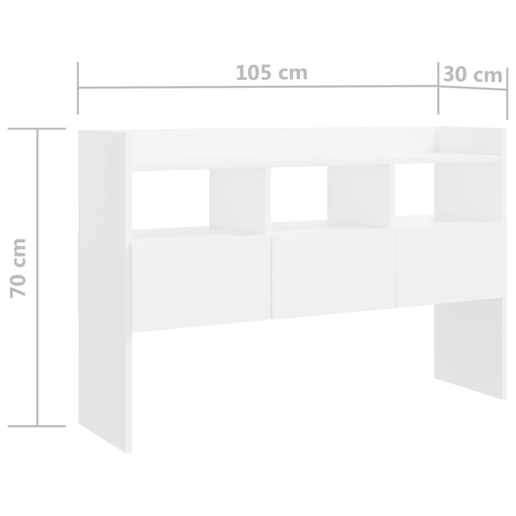 Sideboard White 105x30x70 cm Engineered Wood