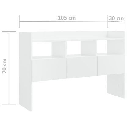 Sideboard High Gloss White 105x30x70 cm Engineered Wood