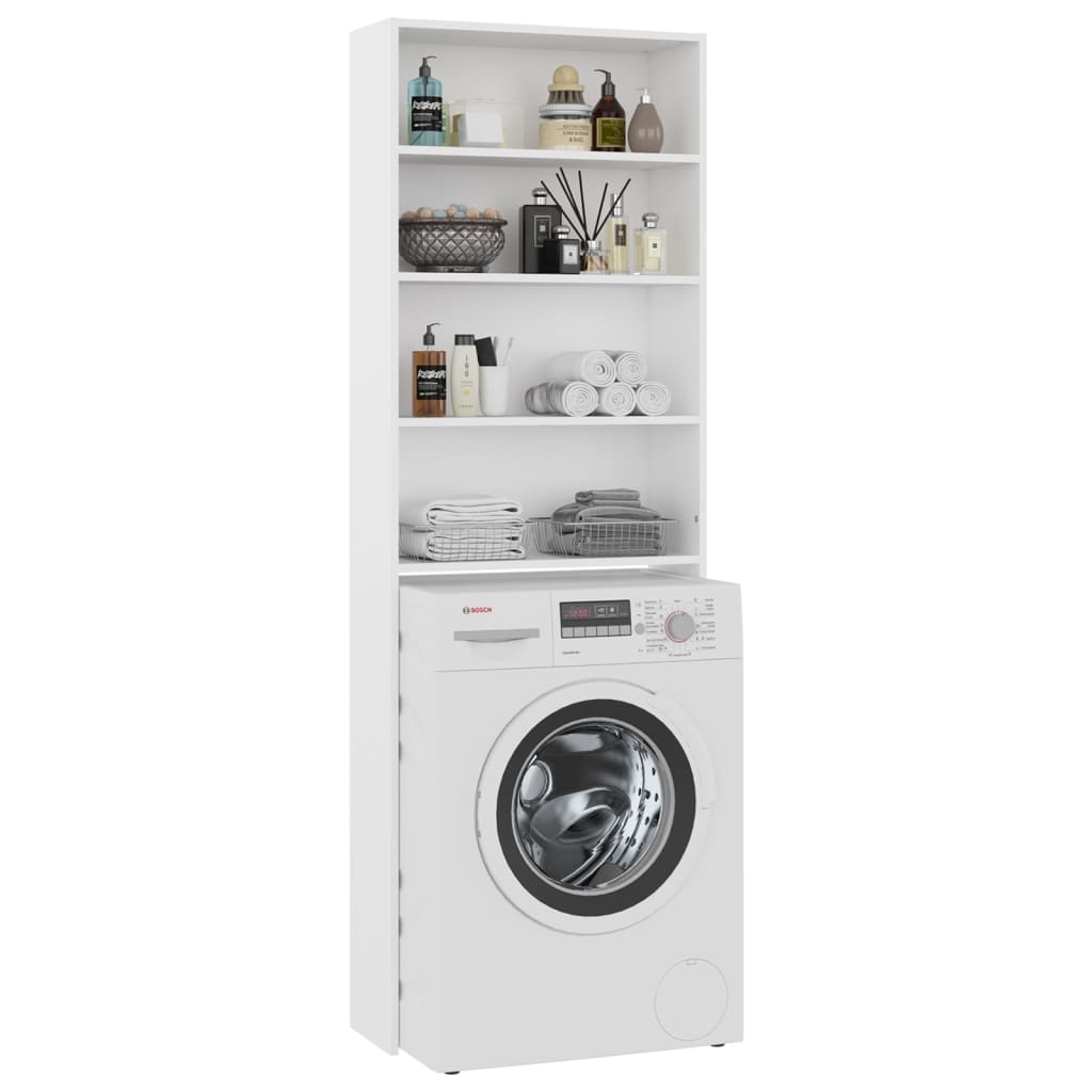 Washing Machine Cabinet White 64x24x190 cm