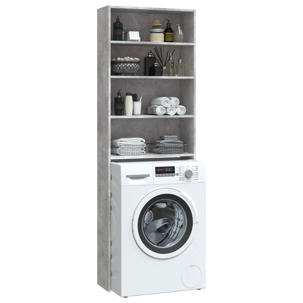 Washing Machine Cabinet Concrete Grey 64x24x190 cm