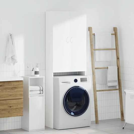 Washing Machine Cabinet White 64x25.5x190 cm