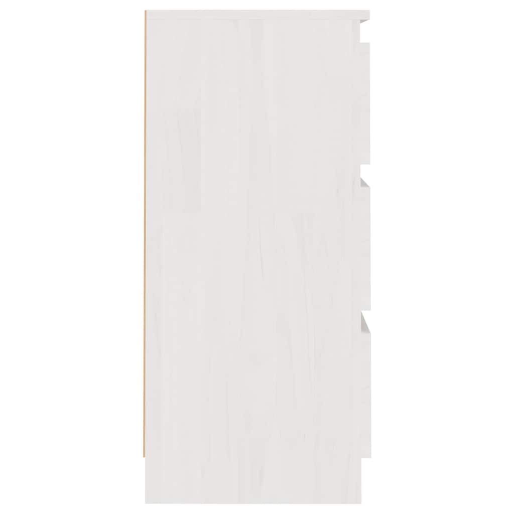 Bedside Cabinets 2 pcs White 40x29.5x64 cm Solid Pine Wood