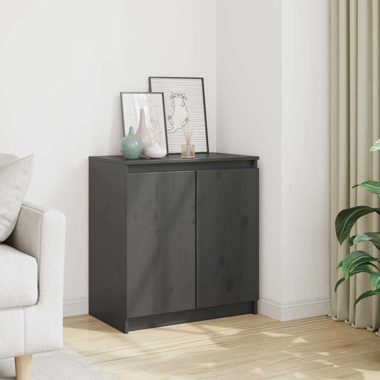 Side Cabinet | Grey | Solid Pinewood | Compact | Side Cabinet