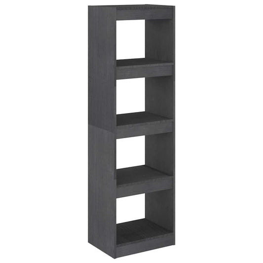 Book Cabinet Room Divider | Grey | Solid pinewood | Medium | Book Cabinet