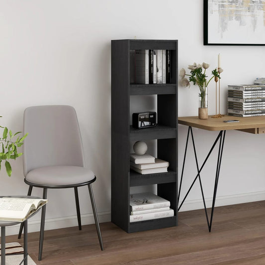 Book Cabinet Room Divider | Grey | Solid pinewood | Medium | Book Cabinet