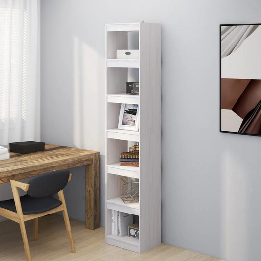 Book Cabinet | White | Solid Pinewood | 199 cm tall | Book Cabinet