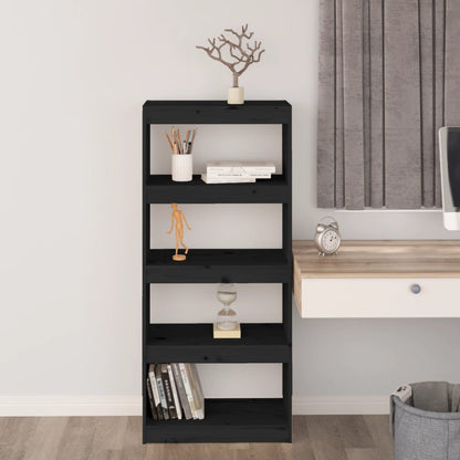 Book Cabinet | Black | Solid Pine Wood | Medium | Book Cabinet