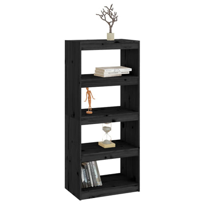Book Cabinet | Black | Solid Pine Wood | Medium | Book Cabinet