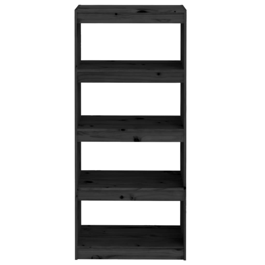 Book Cabinet | Black | Solid Pine Wood | Medium | Book Cabinet
