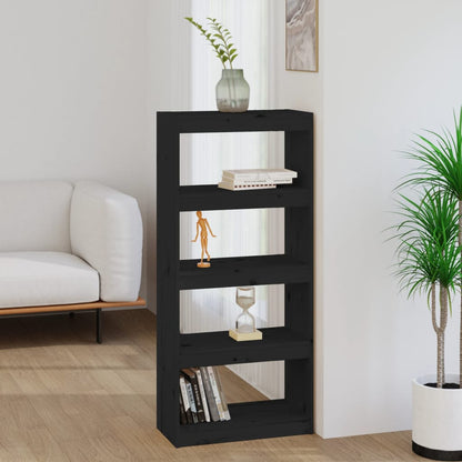 Book Cabinet | Black | Solid Pine Wood | Medium | Book Cabinet