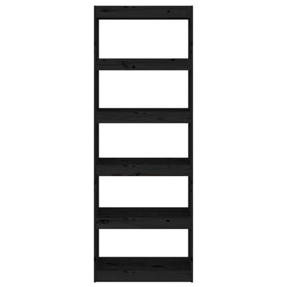 Book Cabinet/Room Divider Black 60x30x167.5 cm Solid Wood Pine