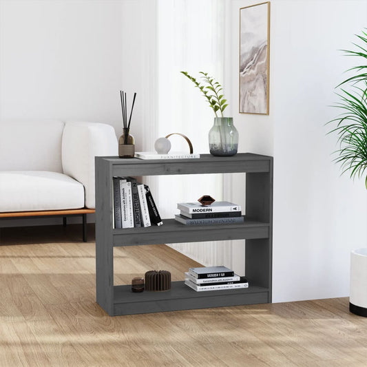 Book Cabinet/Room Divider Grey 80x30x71,5 cm Solid Wood Pine