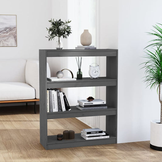 Book Cabinet/Room Divider Grey 80x30x103,5 cm Solid Wood Pine