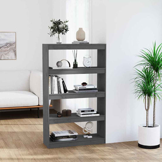 Book Cabinet/Room Divider Grey 80x30x135,5 cm Solid Wood Pine