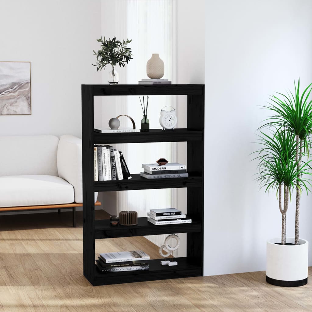 Book Cabinet | Black | Solid pinewood | Medium | Book Cabinet