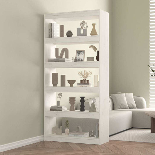 Book Cabinet/Room Divider White 80x30x167,4 cm Solid Wood Pine