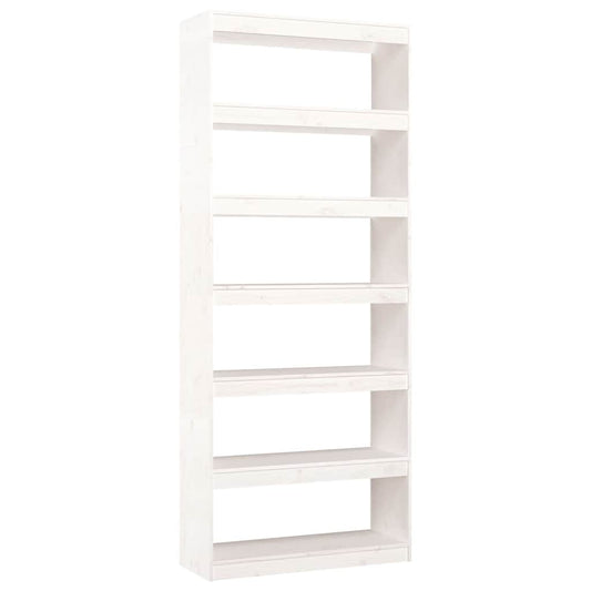 Book Cabinet/Room Divider White 80x30x199,5 cm Solid Wood Pine