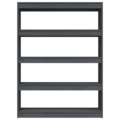 Book Cabinet/Room Divider Grey 100x30x135.5 cm Solid Pinewood