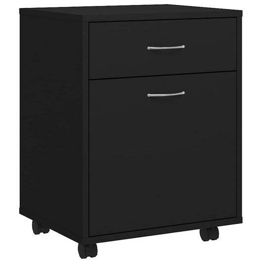 Storage Cabinet | Black | Engineered wood | Medium | Rollable