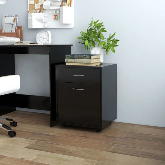 Storage Cabinet | Black | Engineered wood | Medium | Rollable