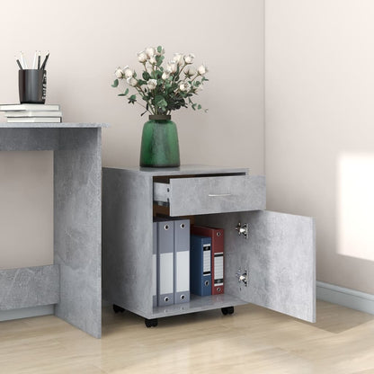 Storage Cabinet | Concrete Grey | Engineered Wood | Compact