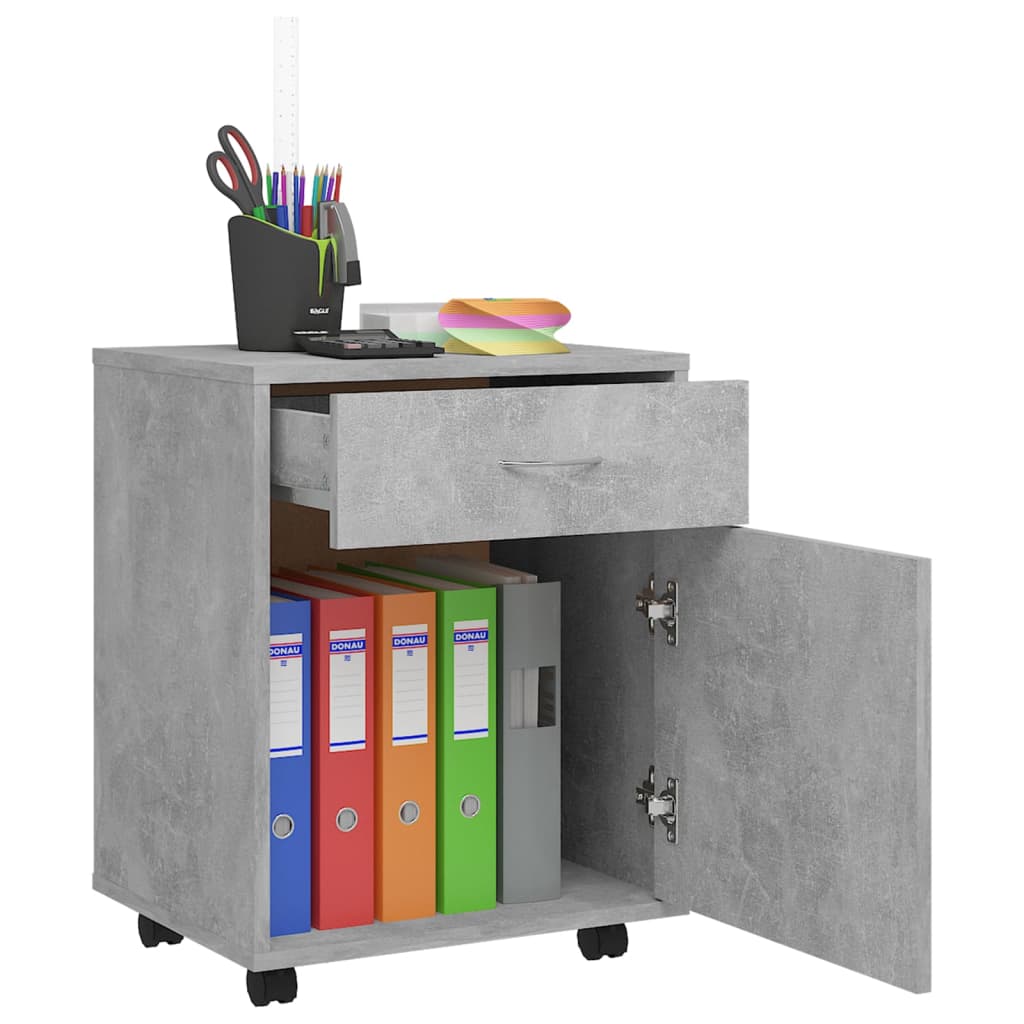 Storage Cabinet | Concrete Grey | Engineered Wood | Compact