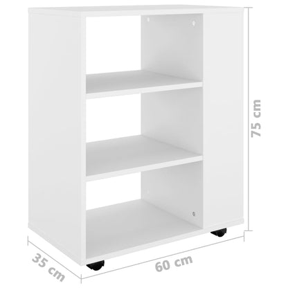 Storage Cabinet | White | Engineered wood | Medium | Rolling Cabinet