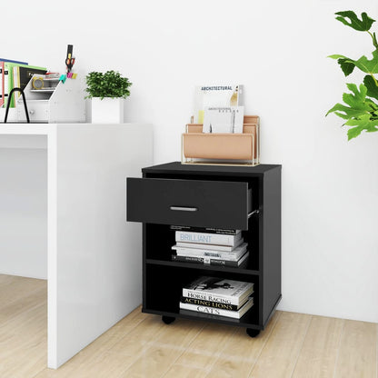 Storage Cabinet | Black | Engineered wood | Compact | Storage Cabinet