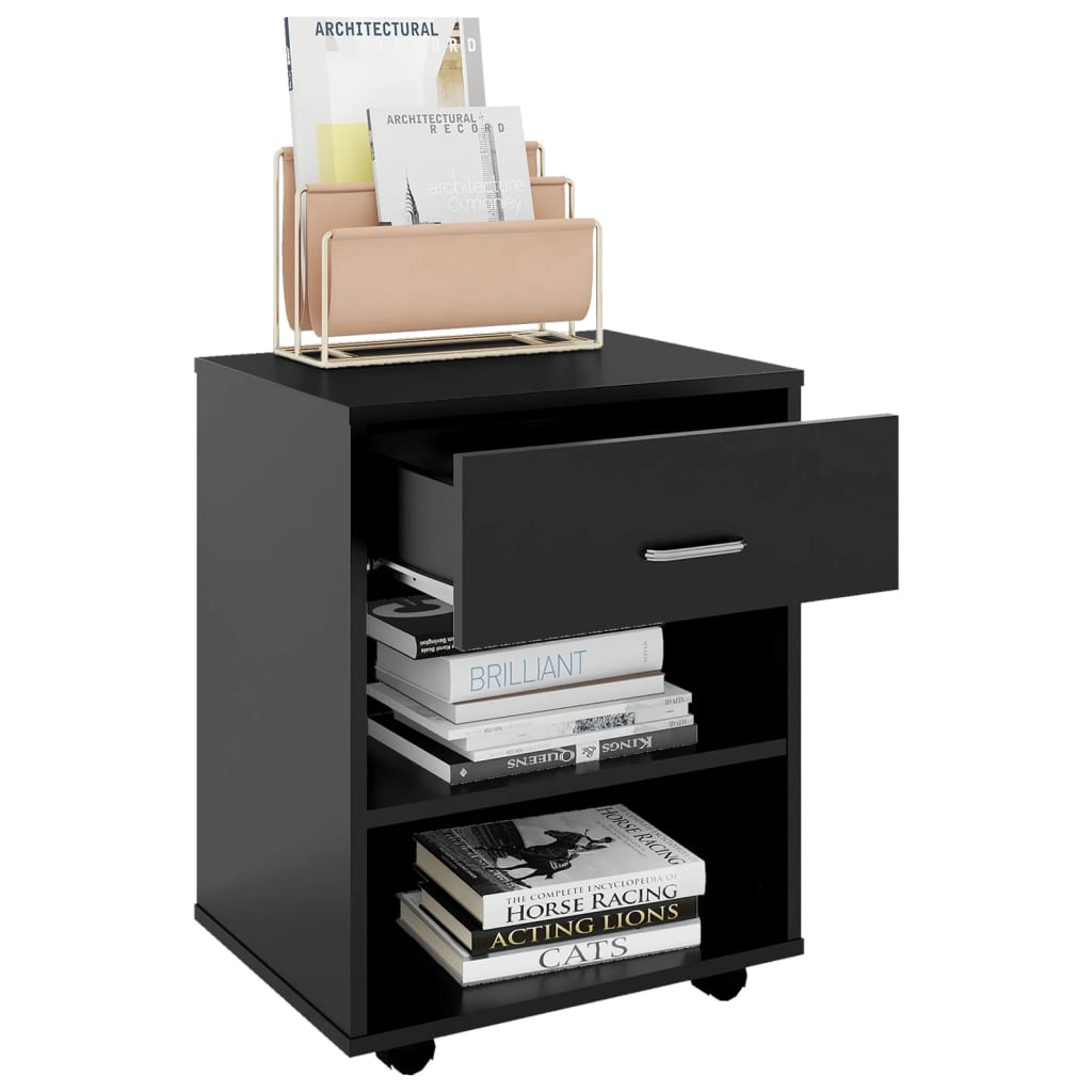 Storage Cabinet | Black | Engineered wood | Compact | Storage Cabinet