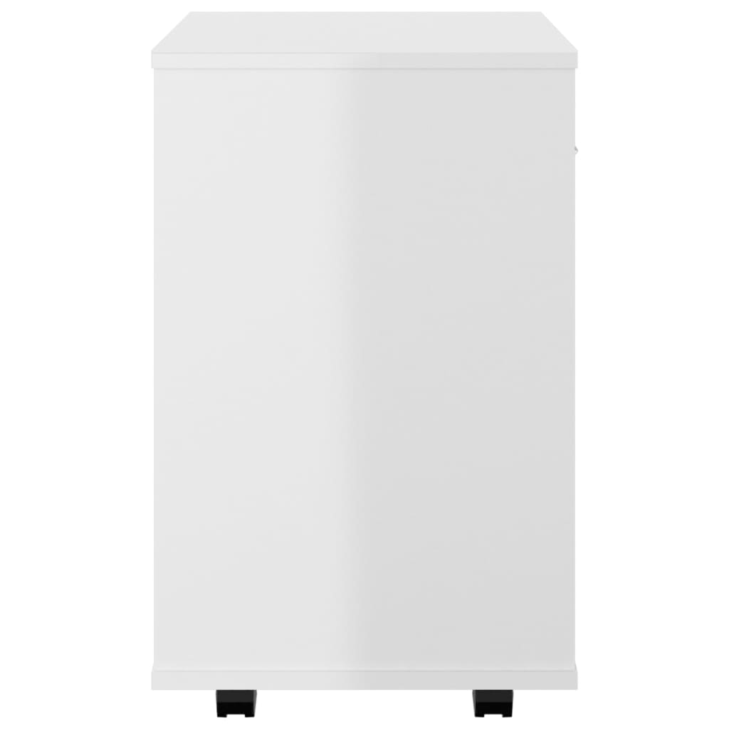 Storage Cabinet | High Gloss White | Engineered Wood | Compact