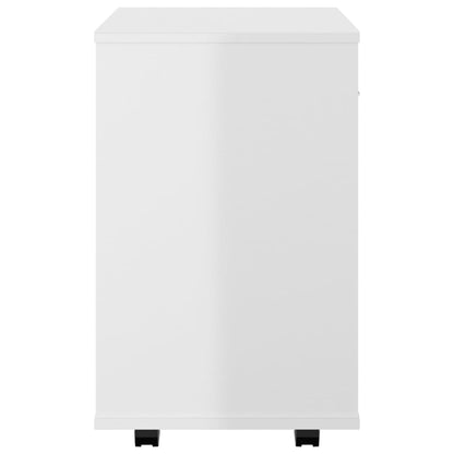 Storage Cabinet | High Gloss White | Engineered Wood | Compact